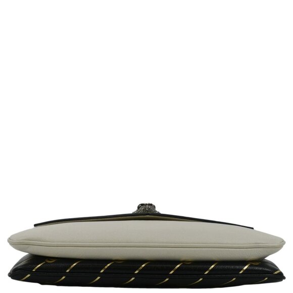 GUCCI  Thiara Medium Double Smooth Leather Satchel Bag White/Black 524822 - Picture 11 of 15